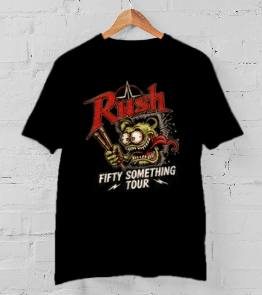 Rush Fifty Something Tour Monster Holding Drumsticks T-Shirt
