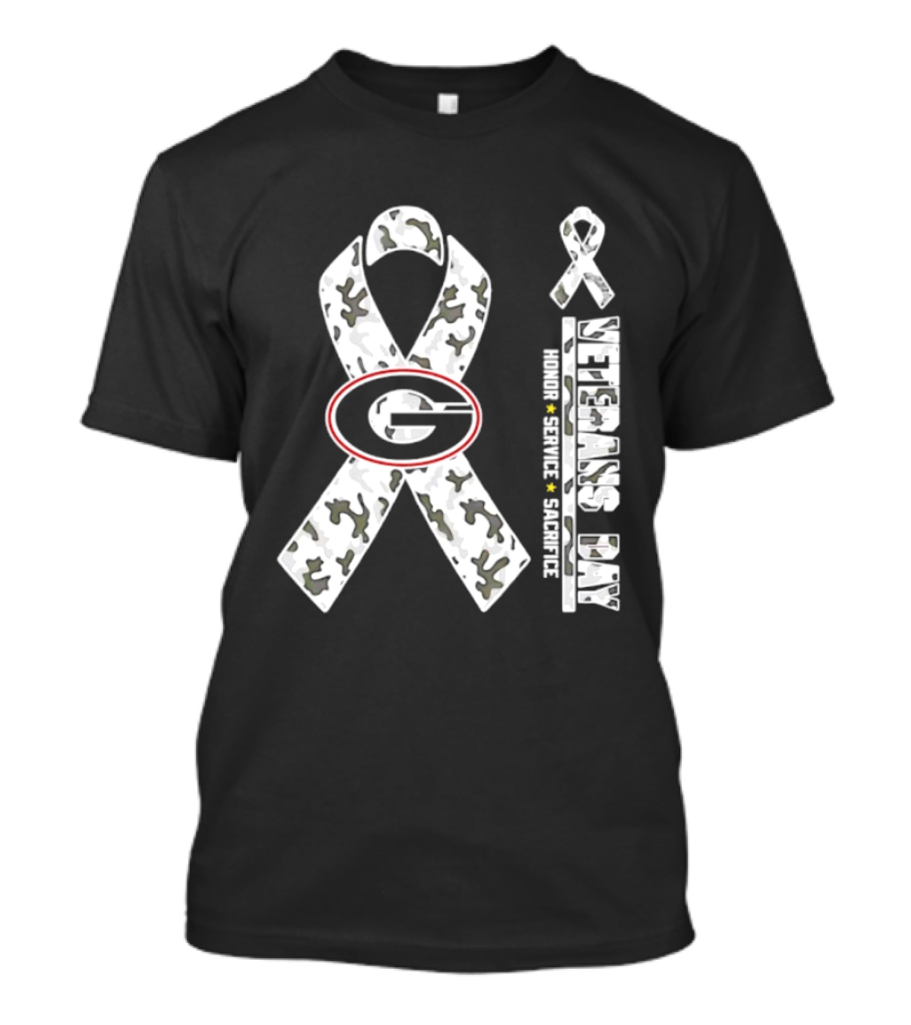 Georgia Bulldogs NCAA Football Veterans Day Honor Service Sacrifice Ribbon 2026 T-Shirt