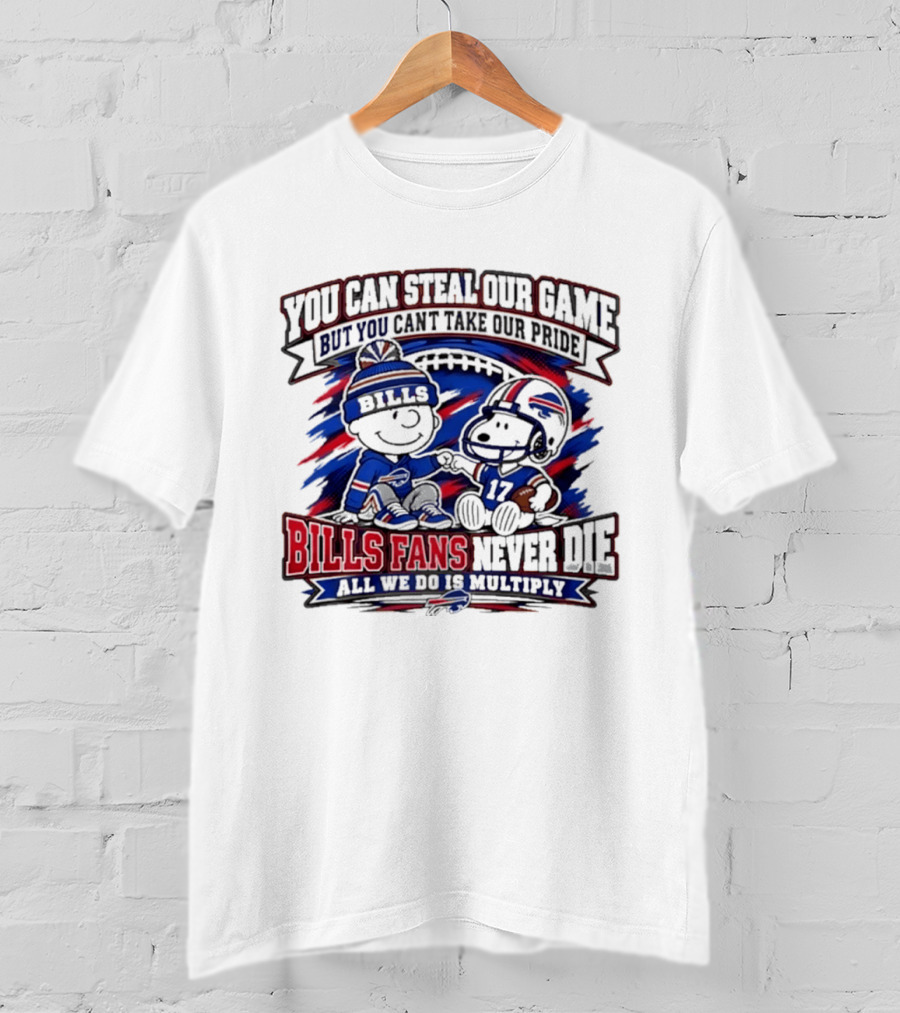 Buffalo Bills Fans Steal Game Pride Snoopy Never Die Multiply T-Shirt