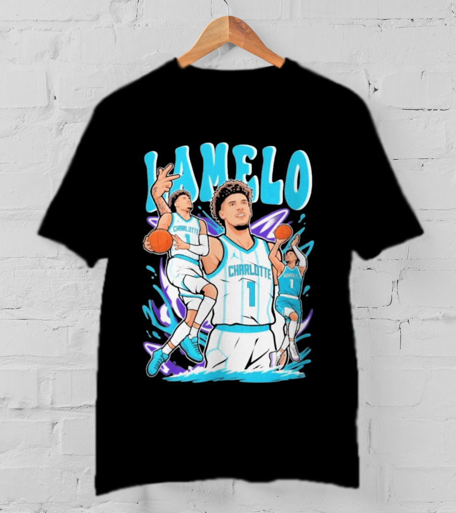 LaMelo Ball Charlotte Hornets Basketball Dynamic Moves T-Shirt