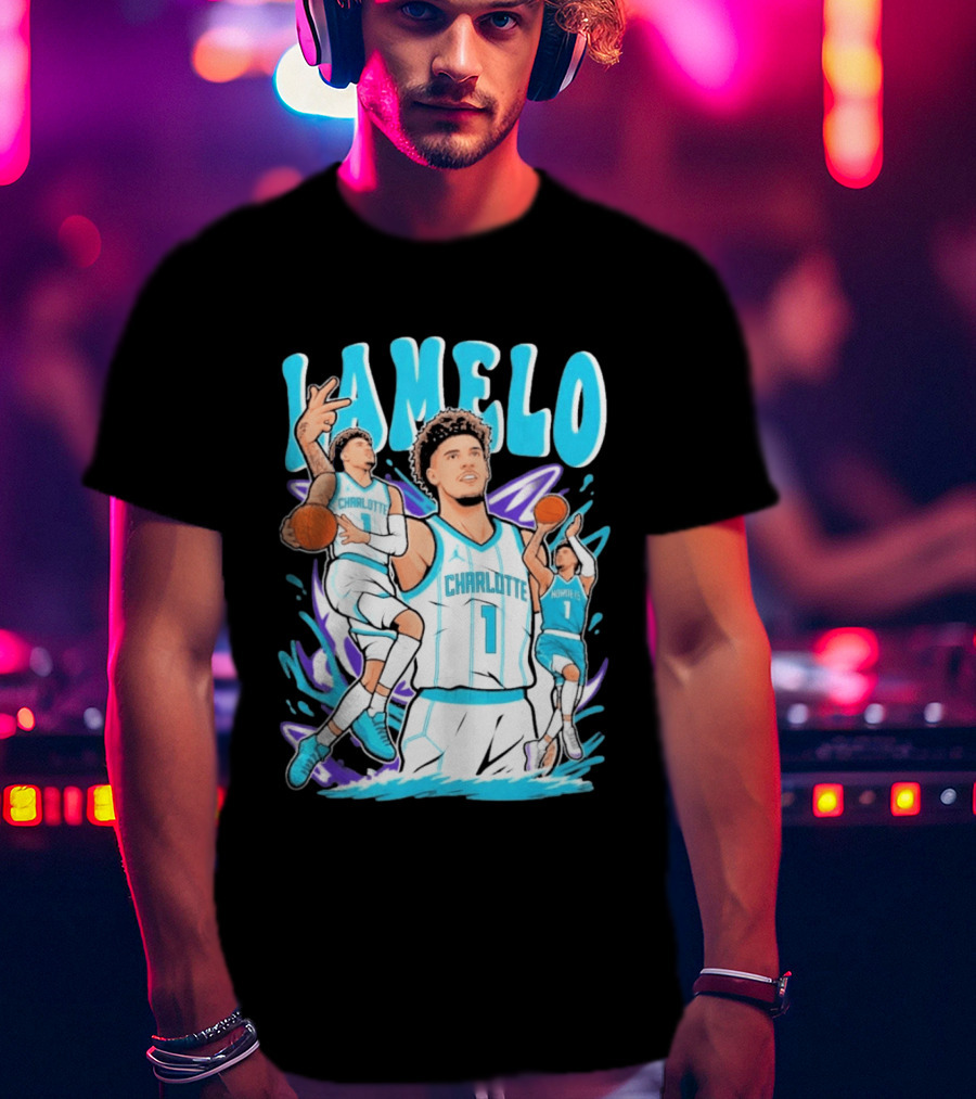 LaMelo Ball Charlotte Hornets Basketball Dynamic Moves T-Shirt