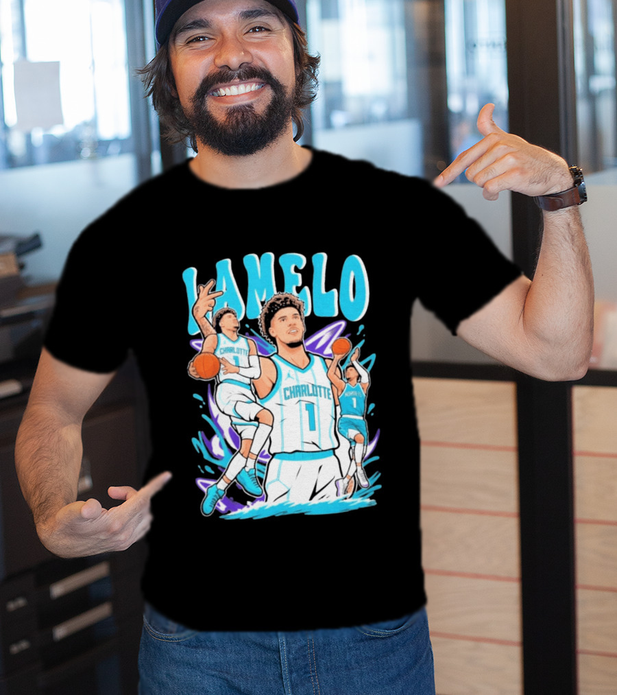 LaMelo Ball Charlotte Hornets Basketball Dynamic Moves T-Shirt