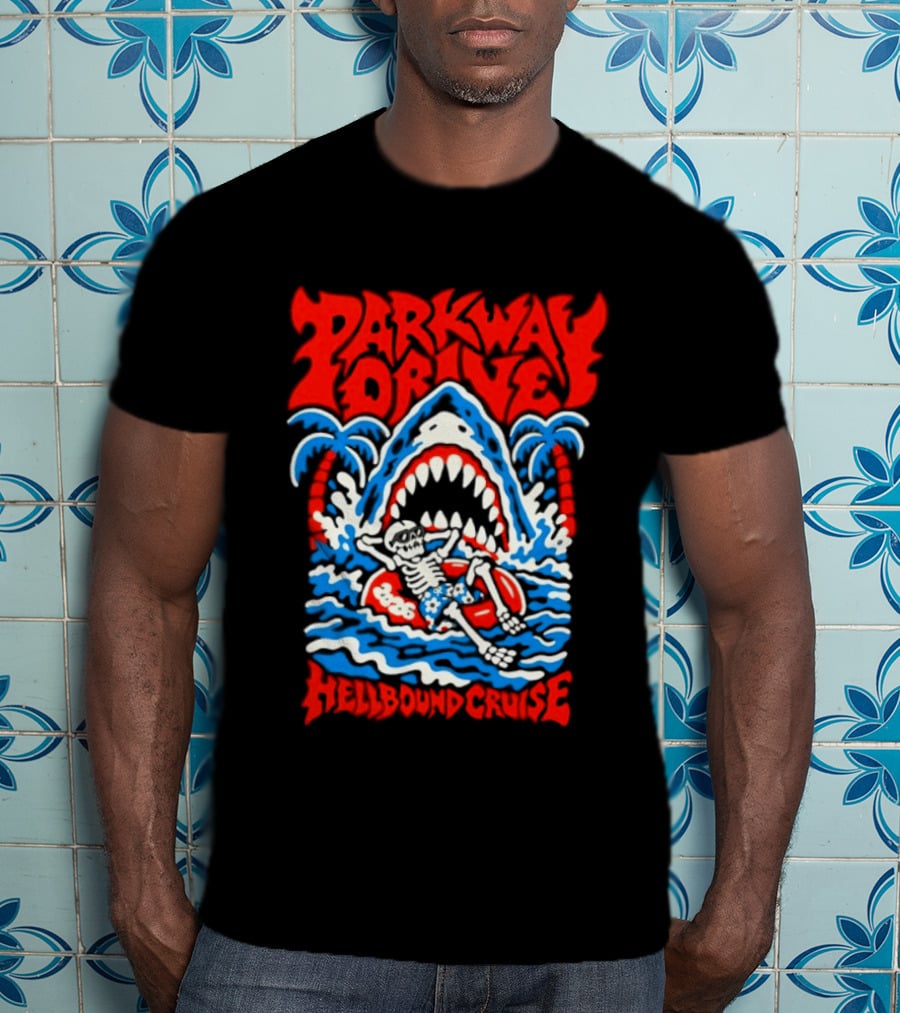 Parkway Drive Hellbound Cruise 2026 Metalcore Shark Palm Trees T-Shirt