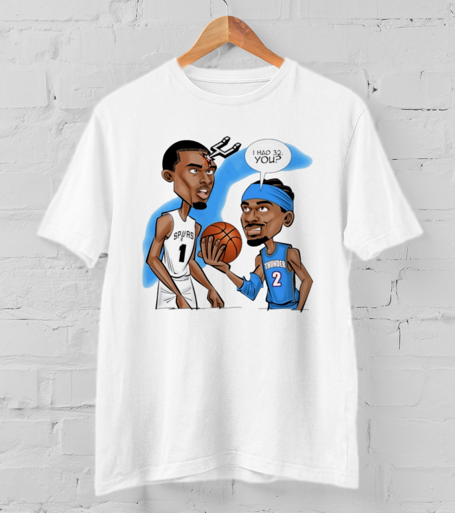 Shai Gilgeous Alexander Vs Victor Wembanyama 2026 NBA Opening Night Thunder Vs Spurs T-Shirt