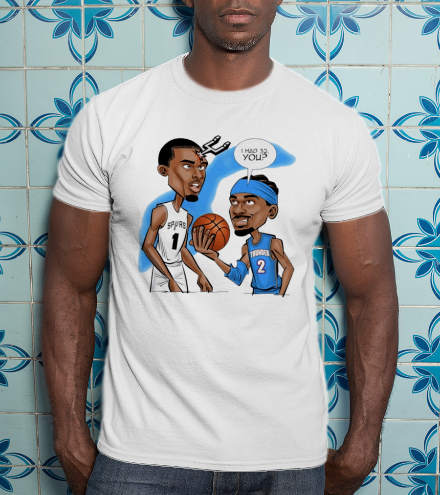 Shai Gilgeous Alexander Vs Victor Wembanyama 2026 NBA Opening Night Thunder Vs Spurs T-Shirt