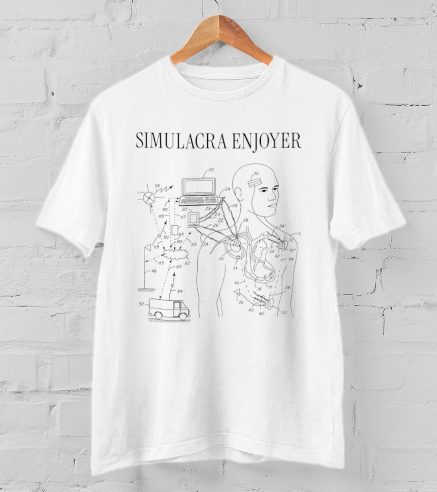 Simulacra Enjoyer Cybernetic Diagram Technology Illustrative Anatomy T-Shirt