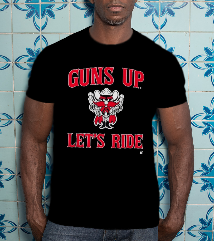 Texas Tech Red Raiders Guns Up Let's Ride Mascot Cowboys T-Shirt