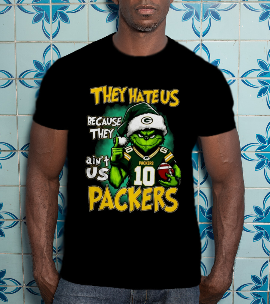 They Hate Us Because They Ain't Us Packers Grinch Christmas 2026 T-Shirt