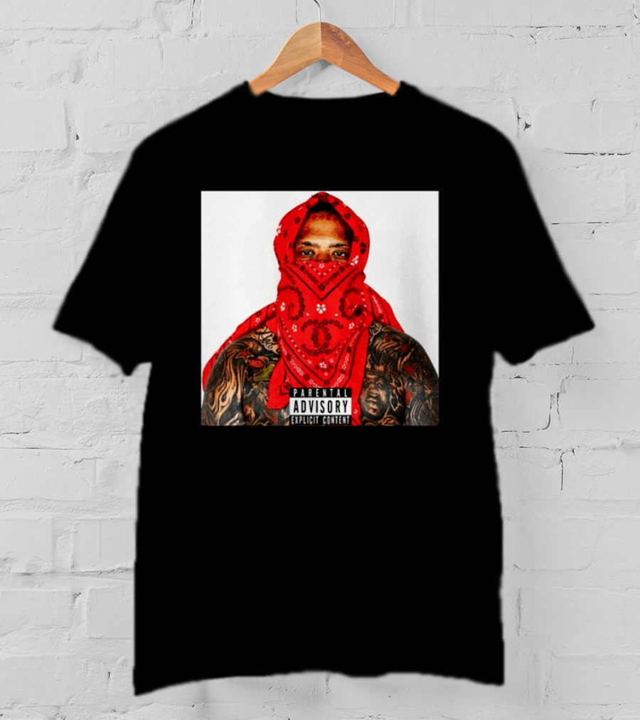 Westside Gunn Heelmatic 2026 Album Cover Parental Advisory Explicit Content Bandana Tattoo Face T-Shirt