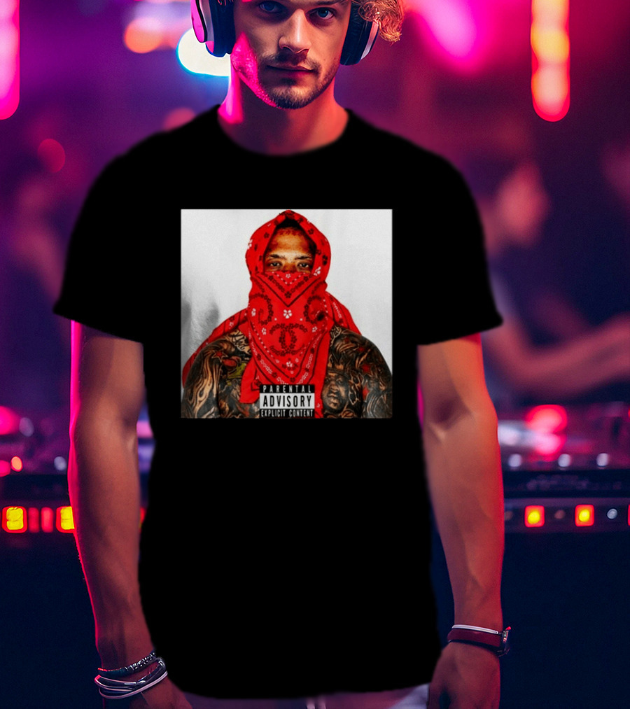 Westside Gunn Heelmatic 2026 Album Cover Parental Advisory Explicit Content Bandana Tattoo Face T-Shirt