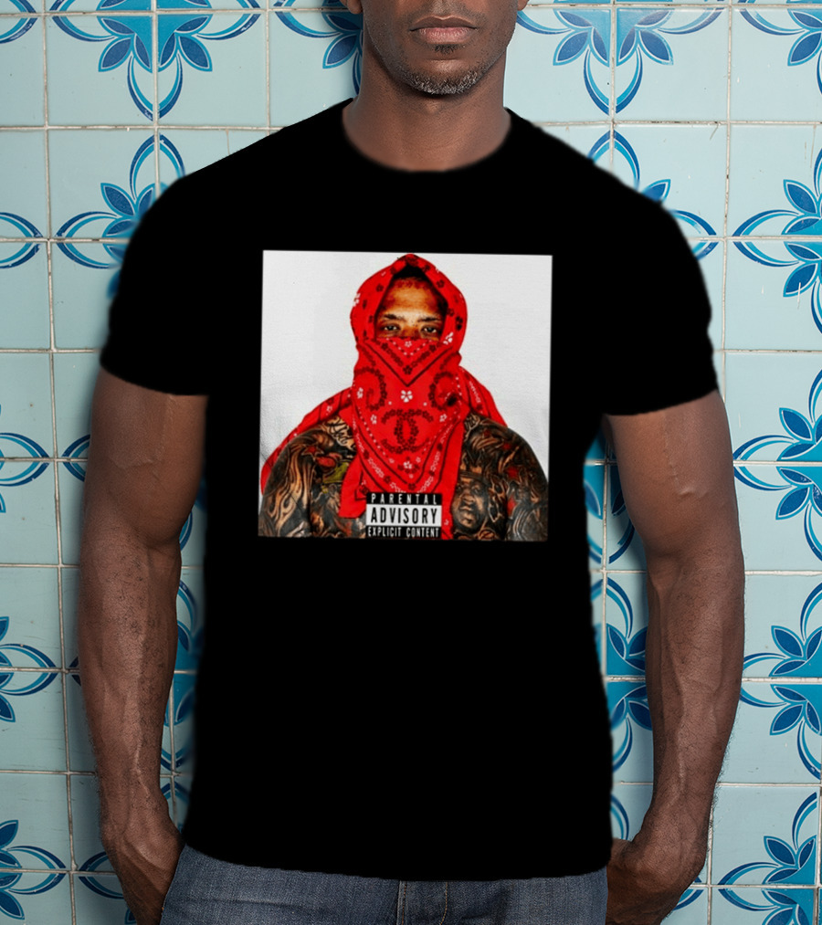 Westside Gunn Heelmatic 2026 Album Cover Parental Advisory Explicit Content Bandana Tattoo Face T-Shirt