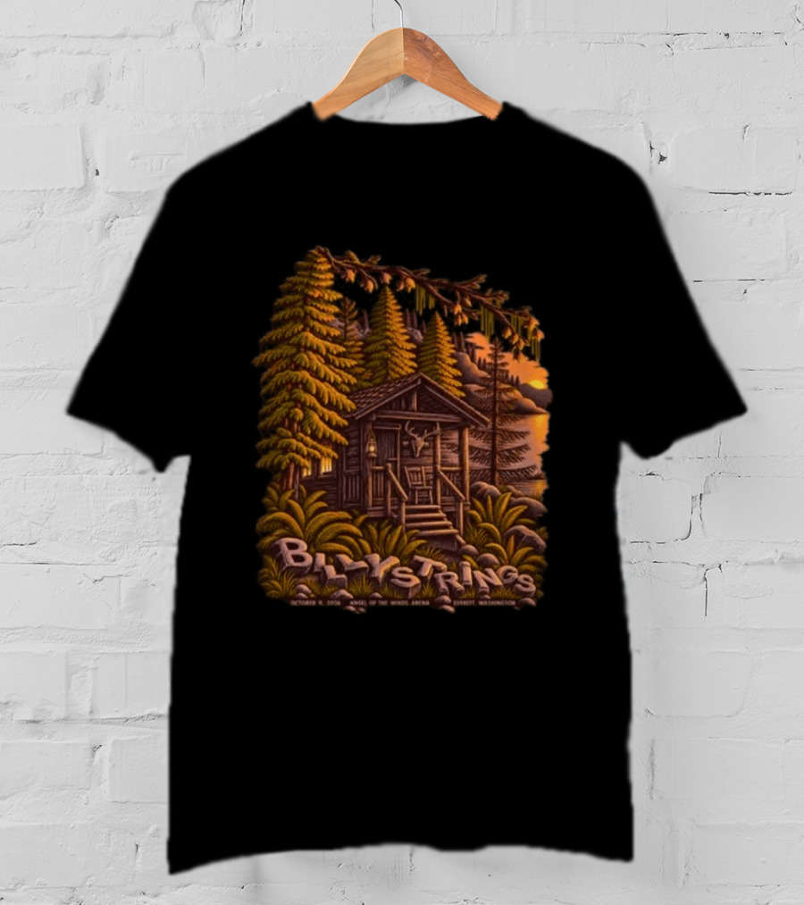 Billy Strings October 09 2026 Angel Of The Winds Arena Everett Washington Cabin In Forest T-Shirt