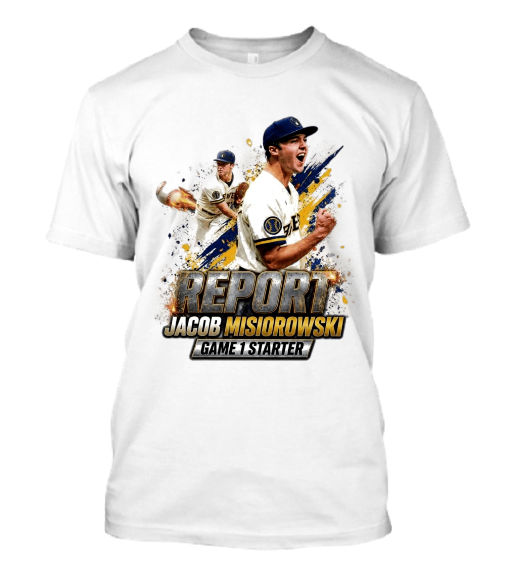2026 Brewers Jacob Misiorowski Report Game 1 Starter T-Shirt