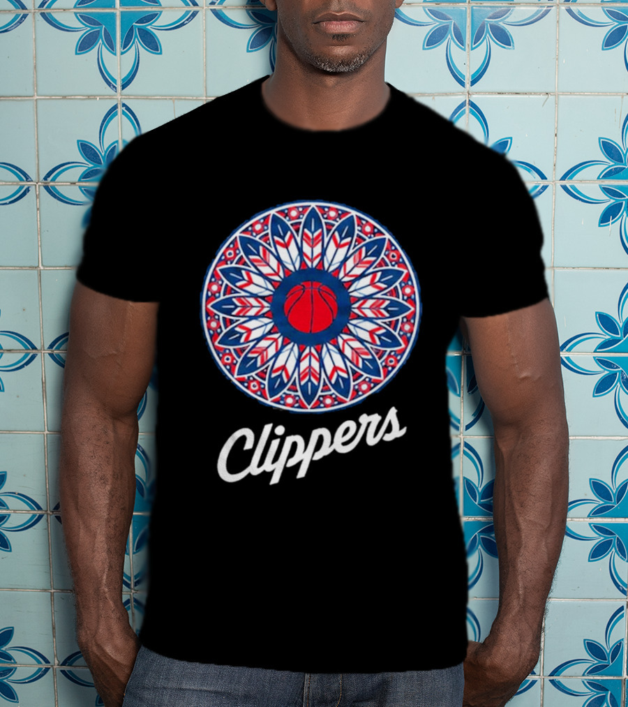 LA Clippers Native American Heritage Night Basketball Mandala T-Shirt