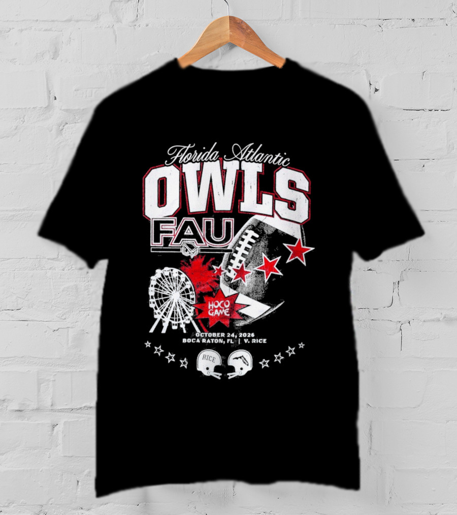 Florida Atlantic Owls FAU Hoco Game Five Star Ferris Wheel T-Shirt