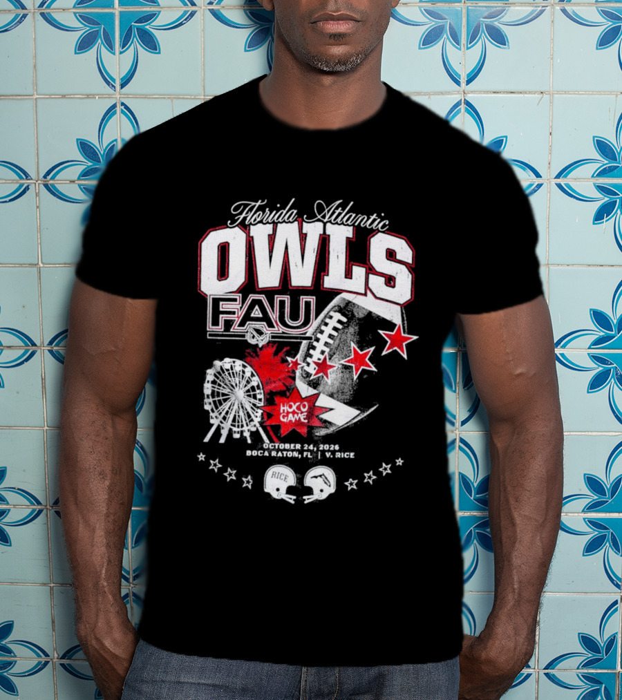 Florida Atlantic Owls FAU Hoco Game Five Star Ferris Wheel T-Shirt