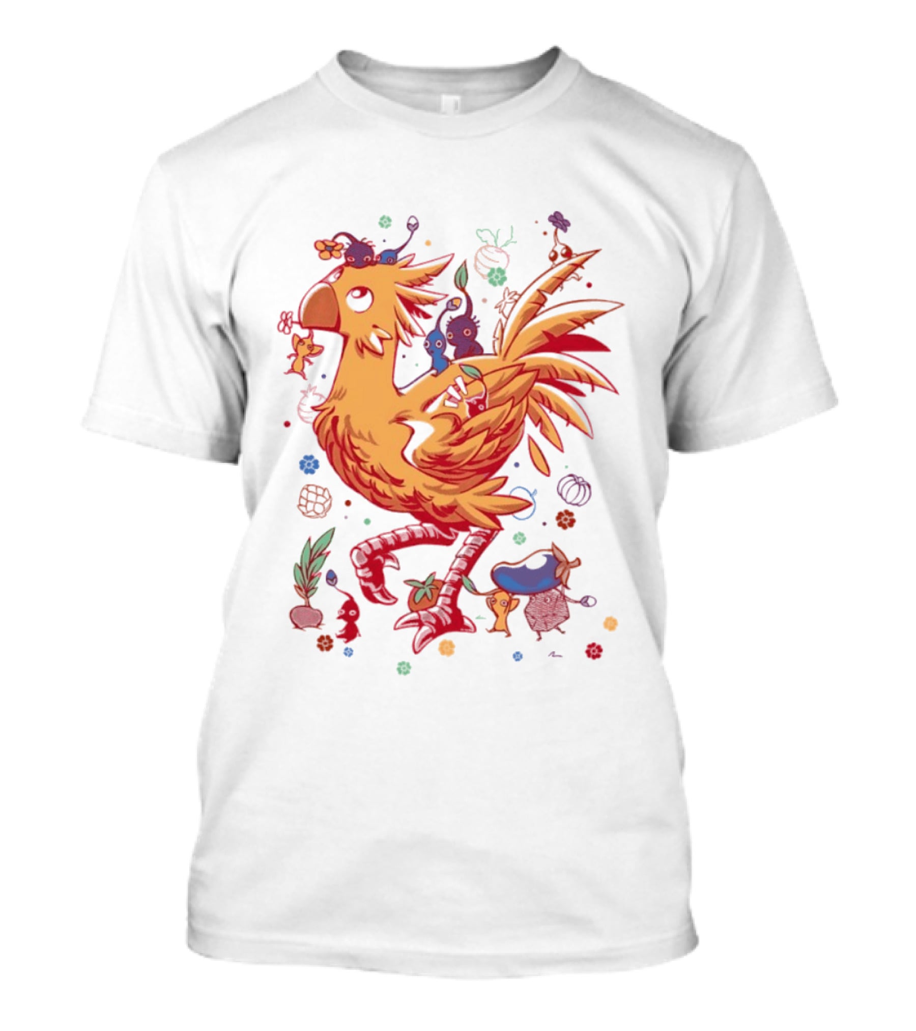 Pikmin Chocobo A Budding Friendship Cartoon Vibrant Creature Characters T-Shirt