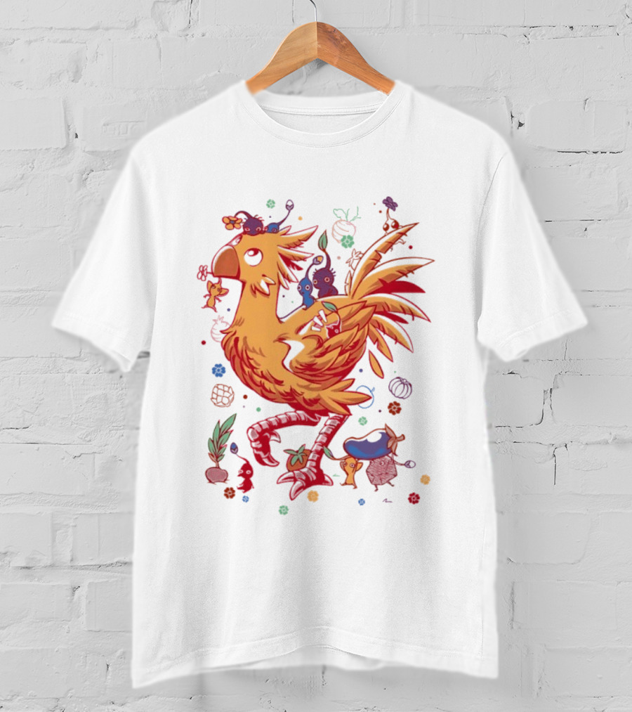 Pikmin Chocobo A Budding Friendship Cartoon Vibrant Creature Characters T-Shirt