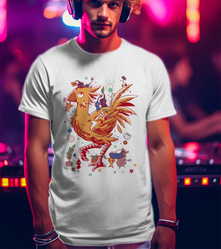 Pikmin Chocobo A Budding Friendship Cartoon Vibrant Creature Characters T-Shirt