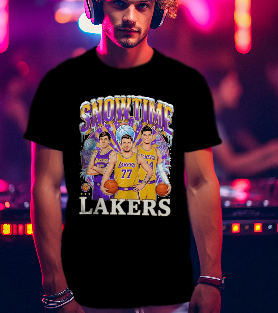 Snowtime Los Angeles Lakers Luka Doncic 77 Basketball Fan T-Shirt