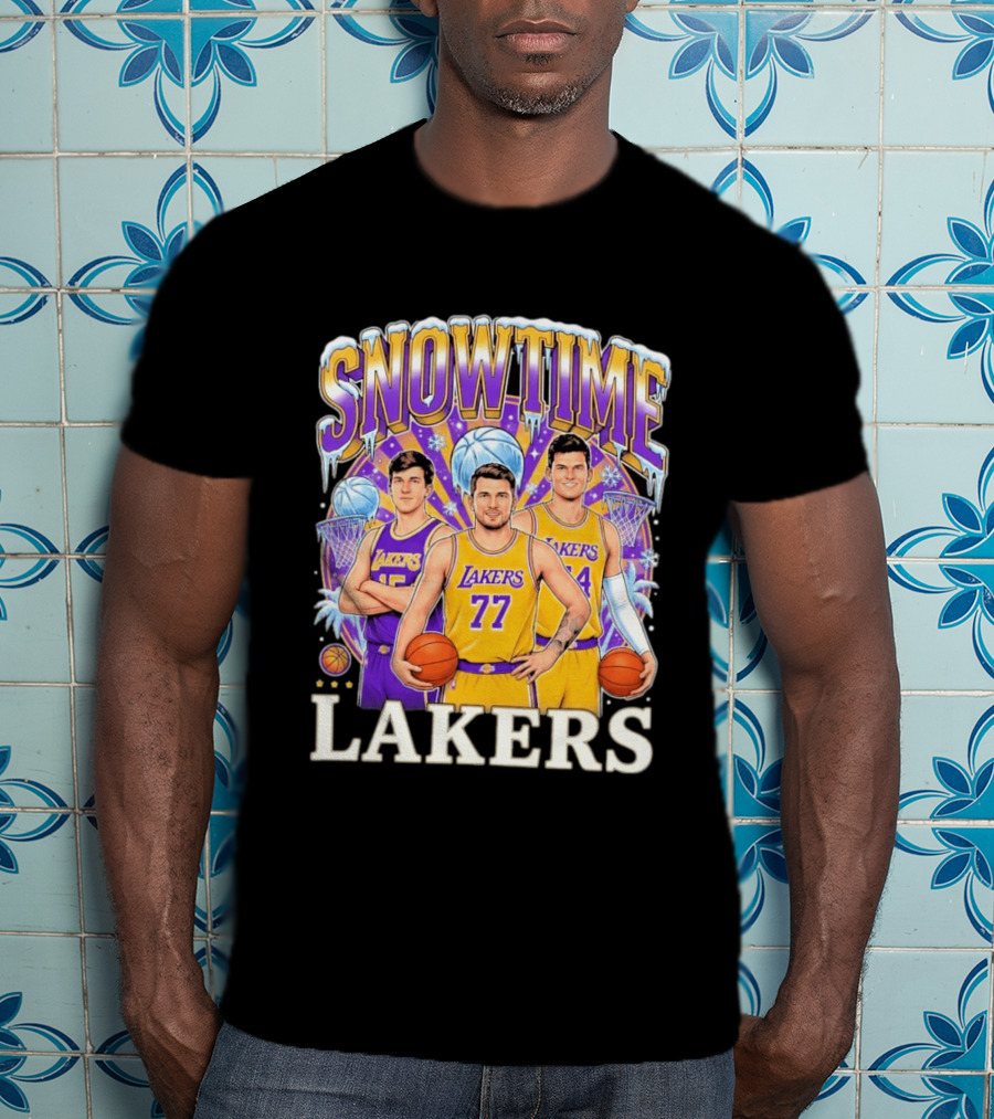 Snowtime Los Angeles Lakers Luka Doncic 77 Basketball Fan T-Shirt