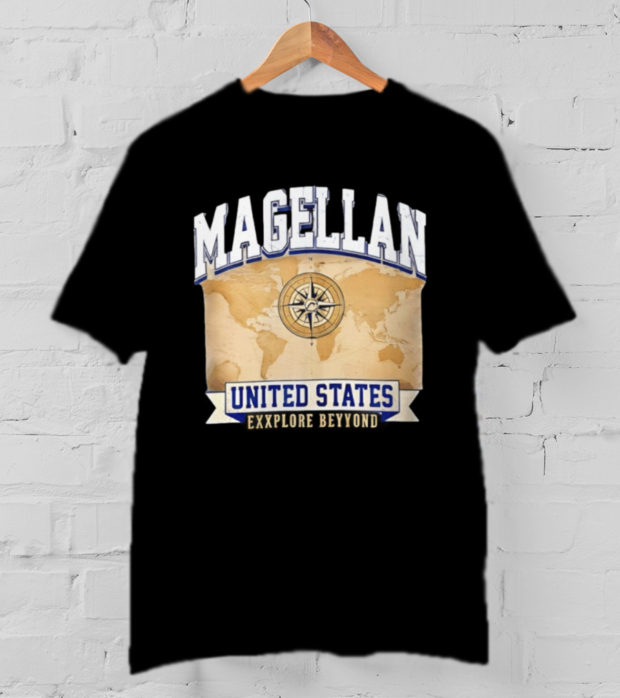 Magellan United States Compass Explore Beyond World Map T-Shirt