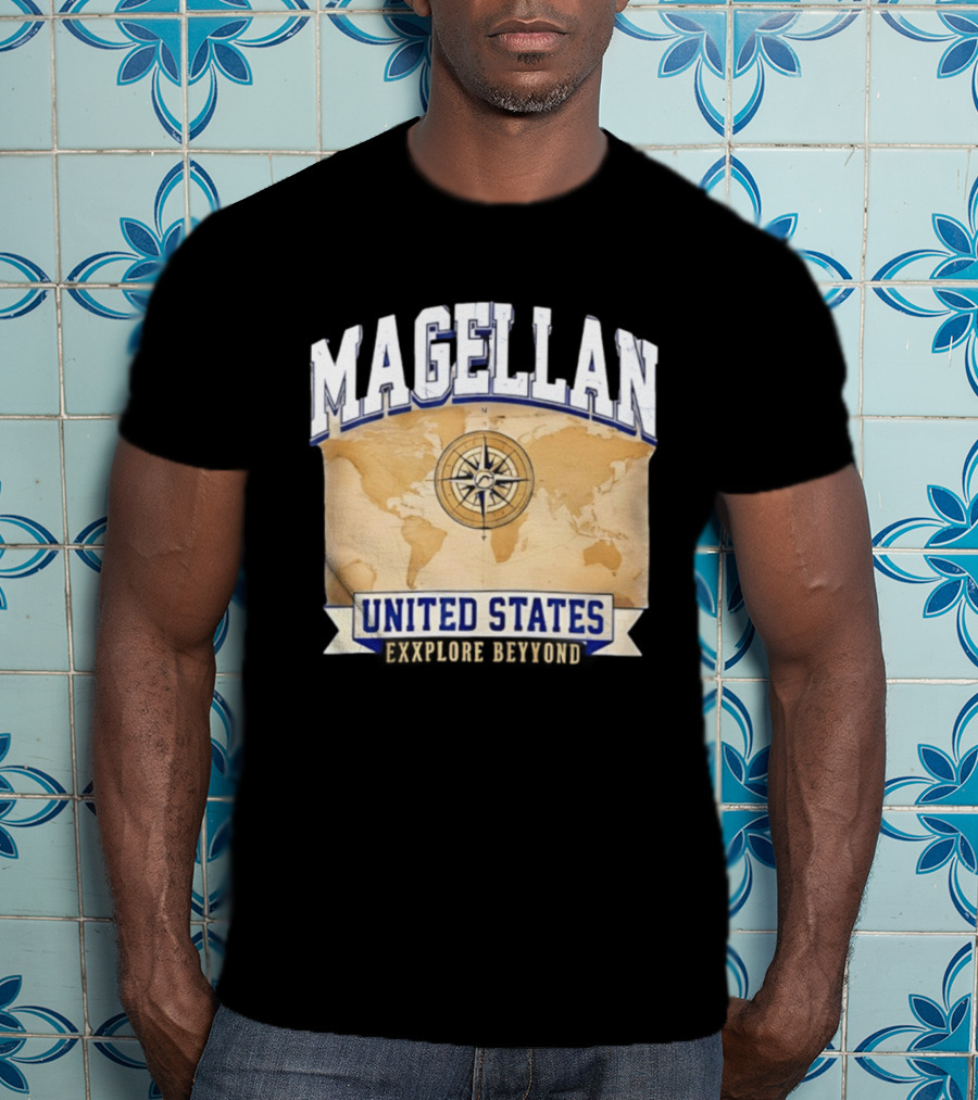 Magellan United States Compass Explore Beyond World Map T-Shirt