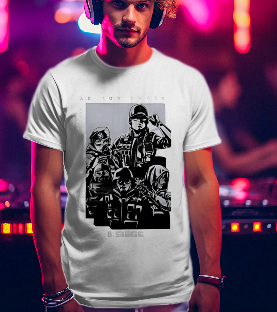 Rainbow Six Siege Ubisoft Tactical Shooter Operators Action Phase T-Shirt