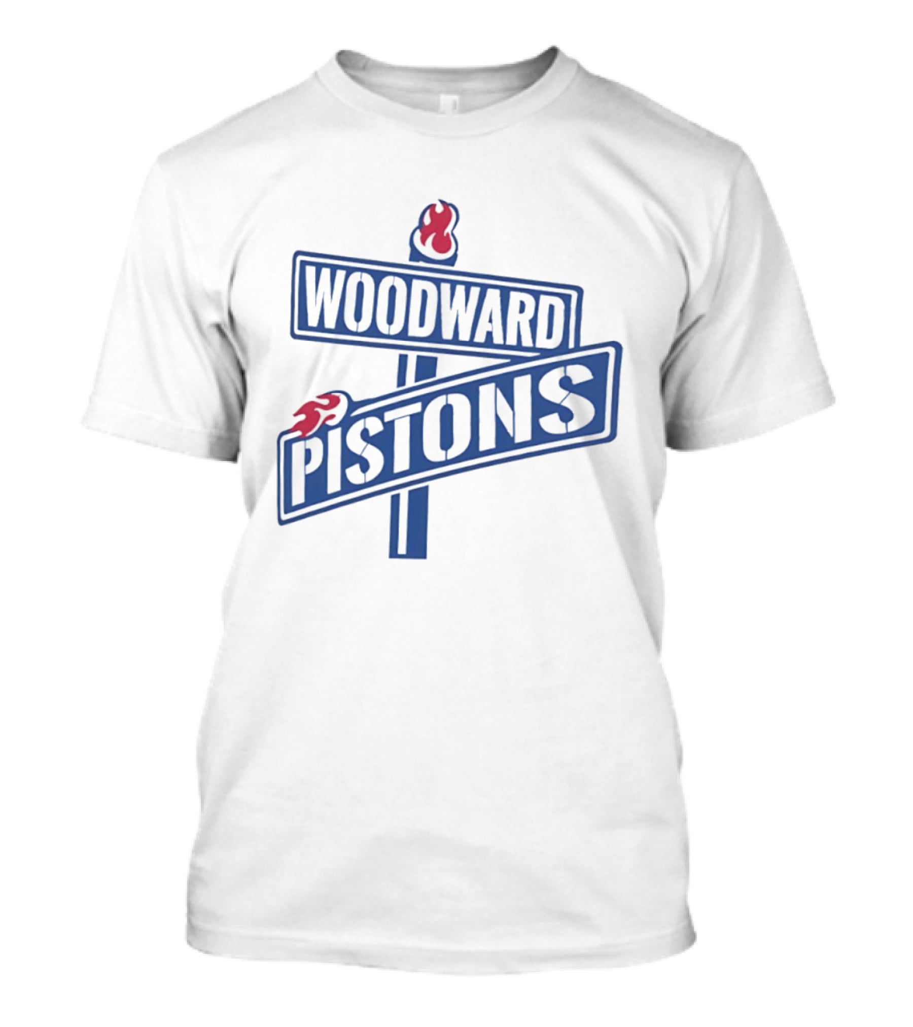 Woodward Pistons Detroit Basketball Team Wordmark T-Shirt