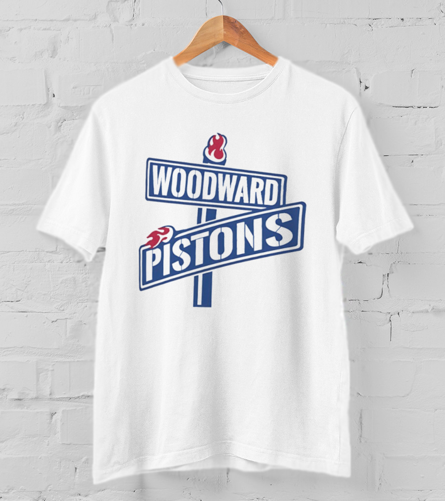 Woodward Pistons Detroit Basketball Team Wordmark T-Shirt