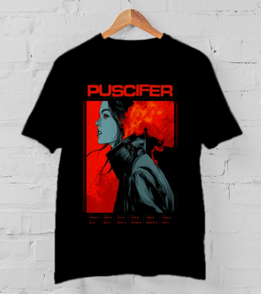 Puscifer Normal Isn't Tour 2026 Europe UK Ireland Stockholm Glasgow London Berlin Amsterdam Concert Limited Edition T-Shirt