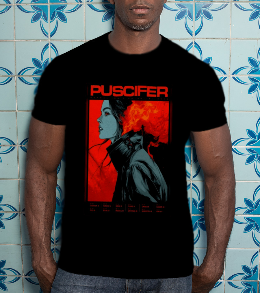 Puscifer Normal Isn't Tour 2026 Europe UK Ireland Stockholm Glasgow London Berlin Amsterdam Concert Limited Edition T-Shirt
