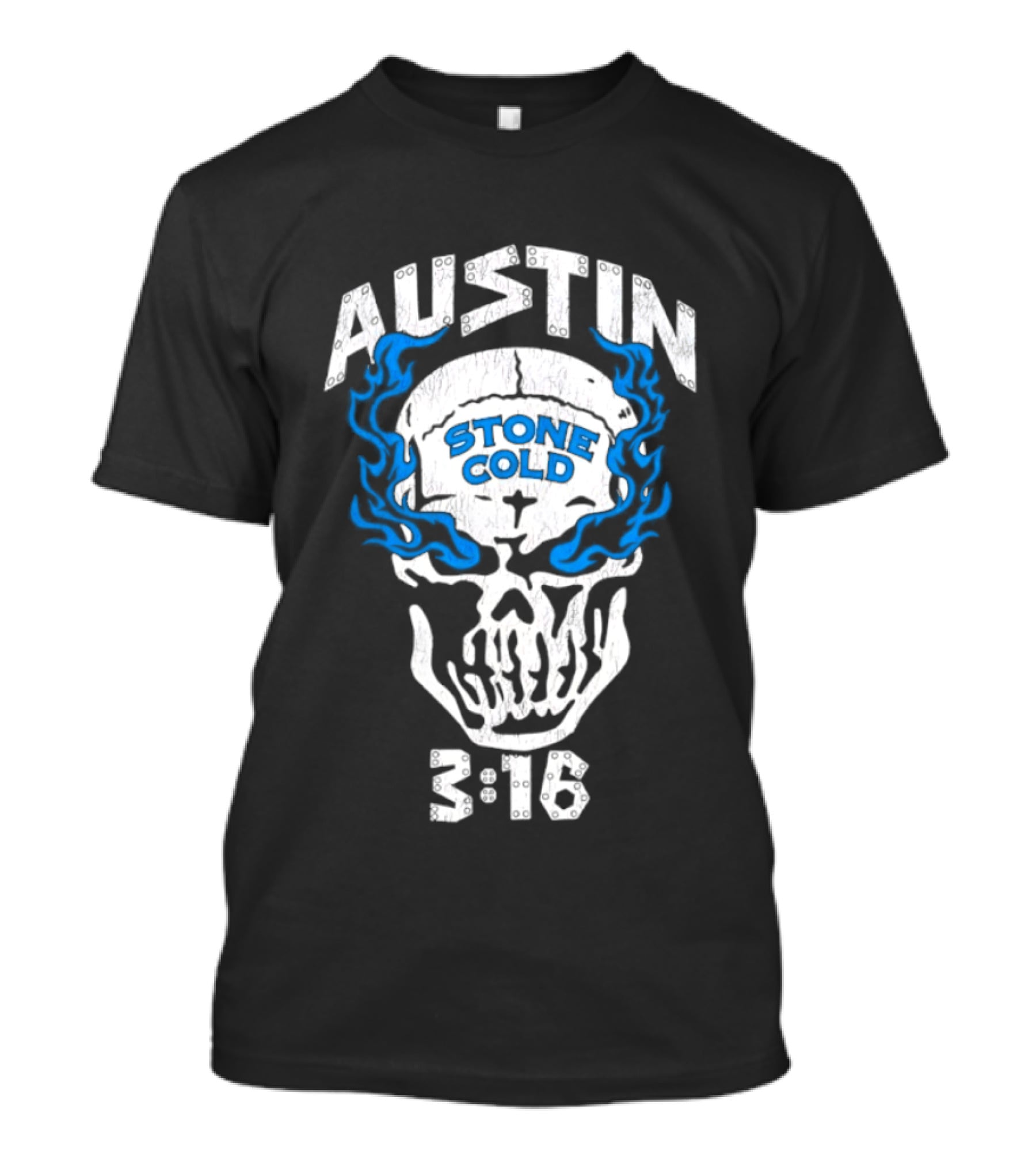 Stone Cold Austin Skull 3 16 WWE Wrestling T-Shirt