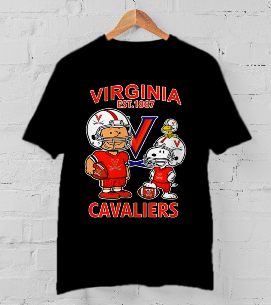 Virginia Cavaliers Snoopy And Charlie Brown Football EST 1887 T-Shirt