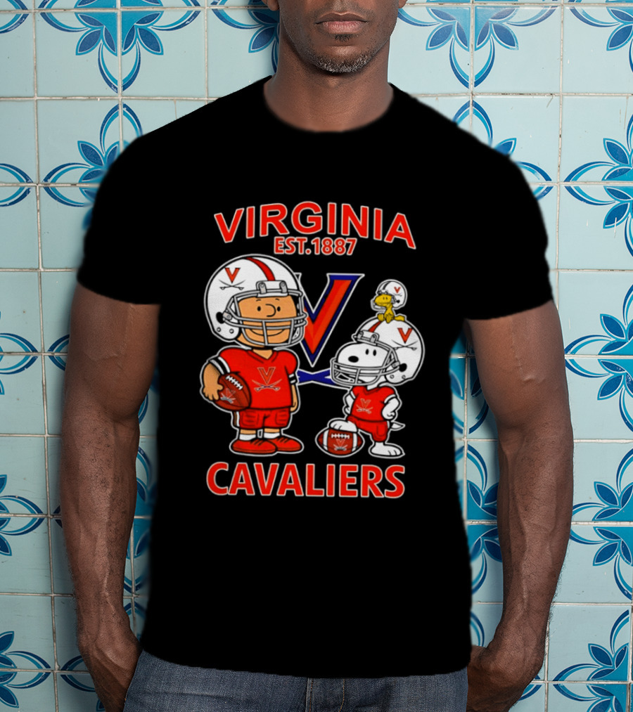 Virginia Cavaliers Snoopy And Charlie Brown Football EST 1887 T-Shirt