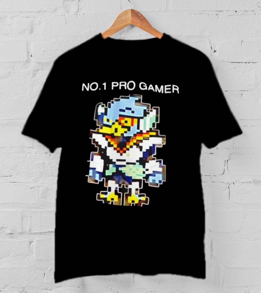 NO.1 PRO GAMER Pixelated Berdly Character Retro Game Style T-Shirt