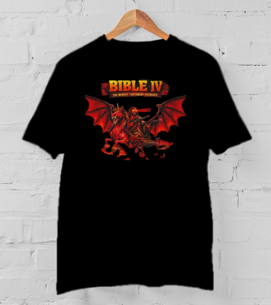 Bible IV The Newest Testament Presents Demon Dragon Rider T-Shirt