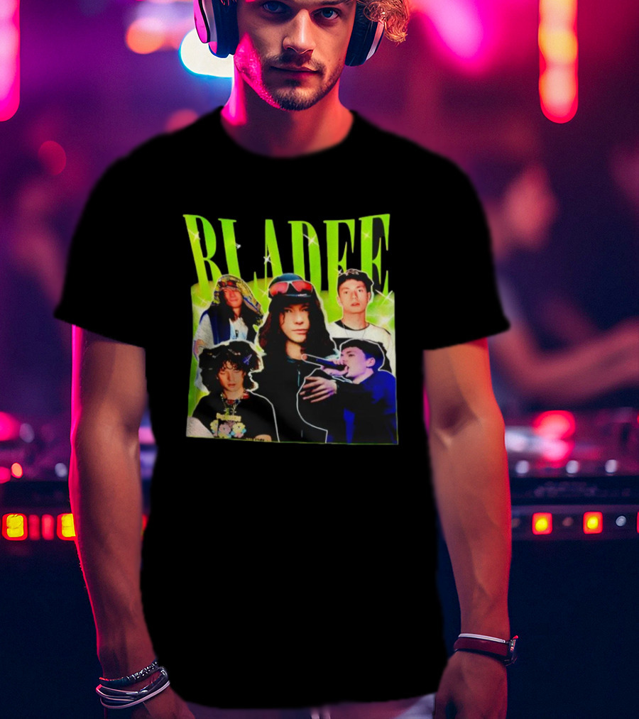 Bladee Members Collage With Neon Highlights T-Shirt
