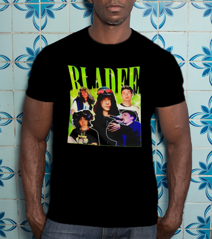 Bladee Members Collage With Neon Highlights T-Shirt