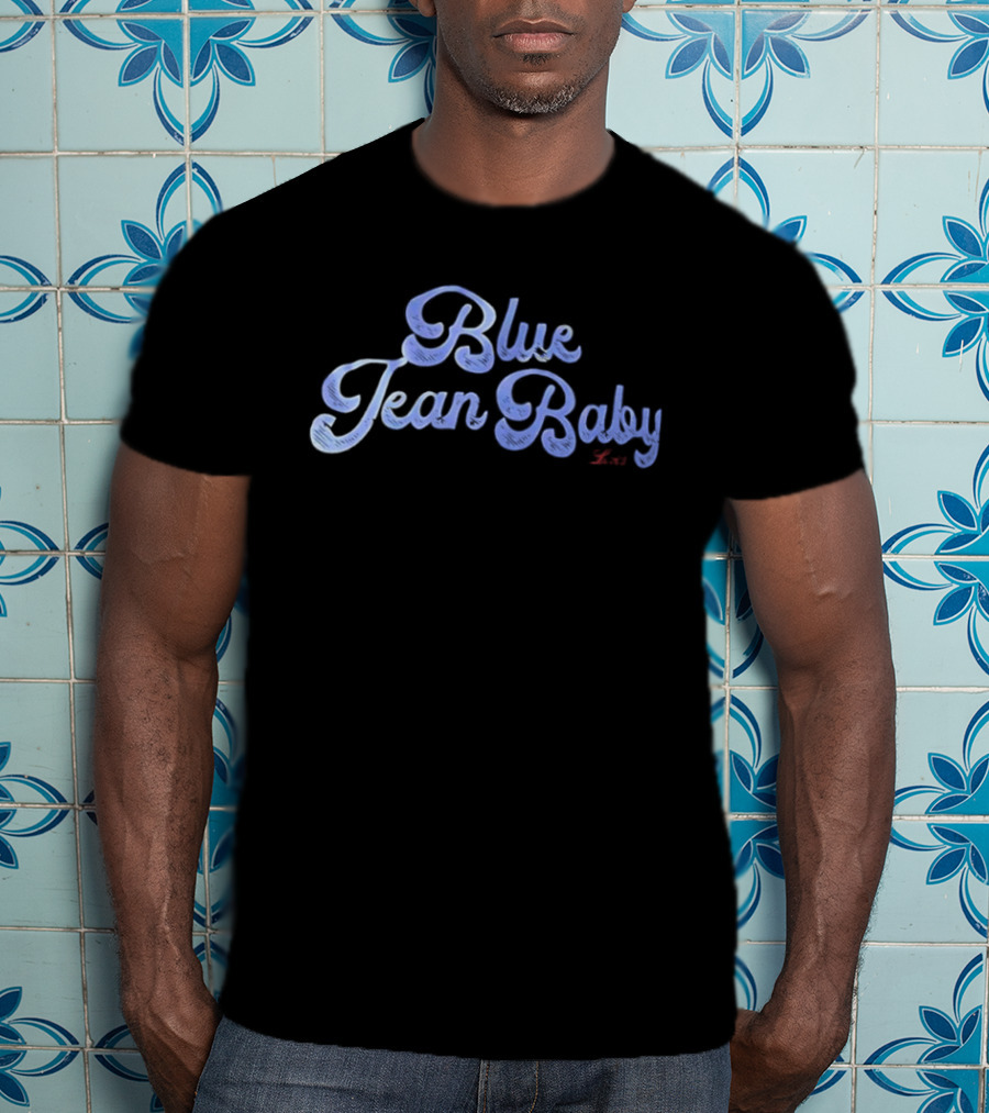 Blue Jean Baby Retro Script Denim Lovers T-Shirt