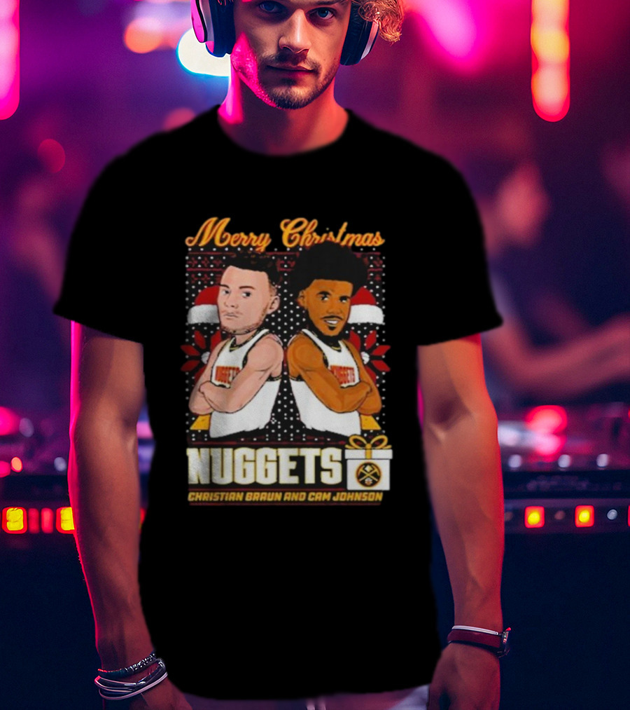 Merry Christmas Nuggets Christian Braun Cam Johnson T-Shirt