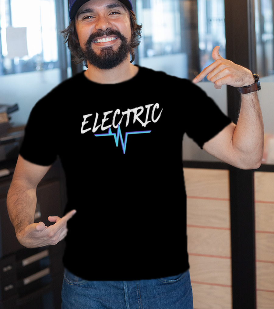 Dallas Pulse Electric Graphic With Vibrant Blue And White Text T-Shirt