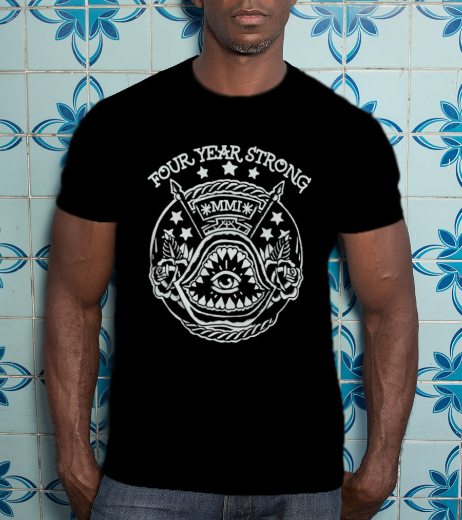 Four Year Strong MMI Shark Teeth Star Banner T-Shirt