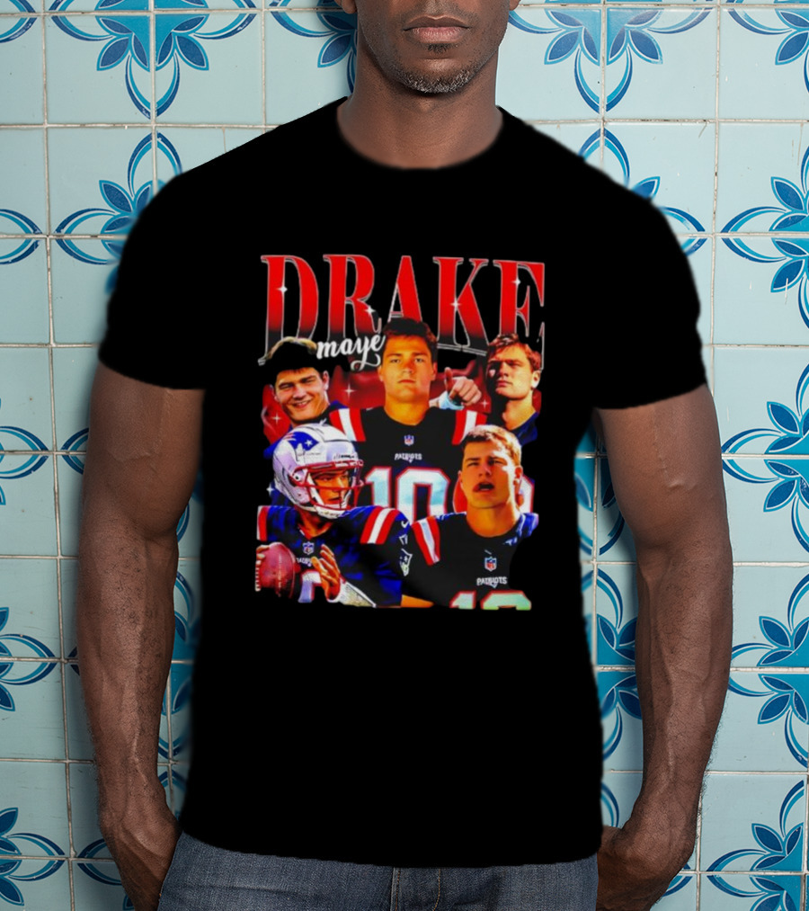 Drake Maye Patriots Vintage 90s Quarterback NFL Football T-Shirt