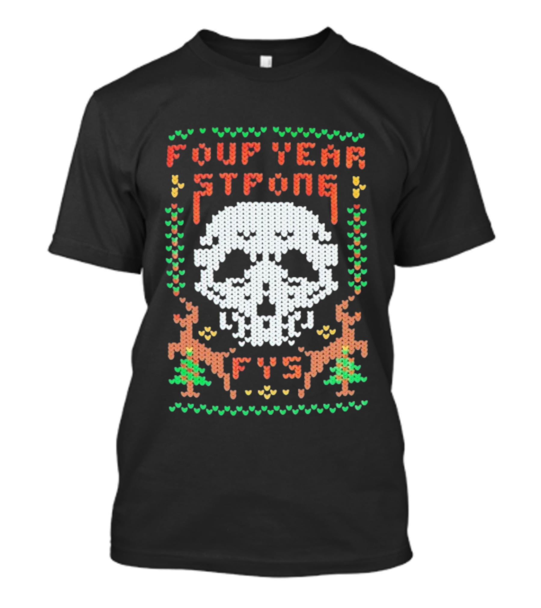 Four Year Strong FYS Christmas Knit Skull Ugly Xmas Sweater T-Shirt