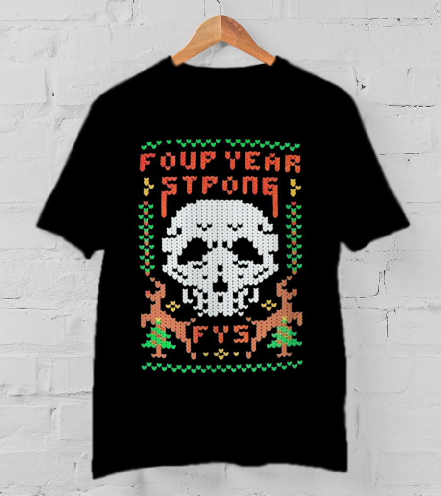 Four Year Strong FYS Christmas Knit Skull Ugly Xmas Sweater T-Shirt