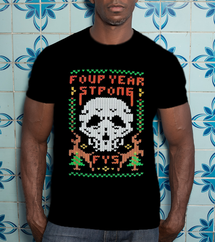 Four Year Strong FYS Christmas Knit Skull Ugly Xmas Sweater T-Shirt