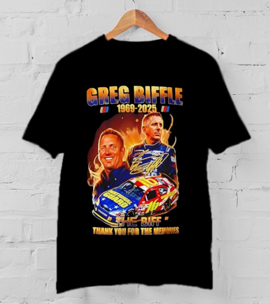 Greg Biffle 1969-2025 The Biff 16 National Guard Thank You For The Memories T-Shirt