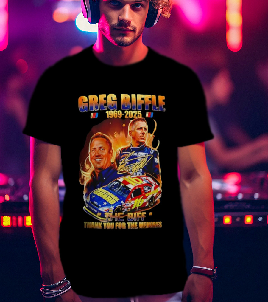 Greg Biffle 1969-2025 The Biff 16 National Guard Thank You For The Memories T-Shirt