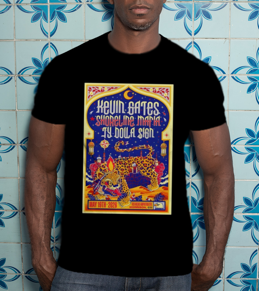Kevin Gates Shoreline Mafia Ty Dolla Sign Red Rocks Amphitheatre May 19 2026 Morrison CO T-Shirt